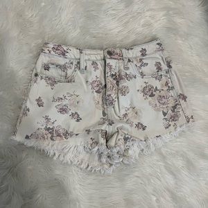 MOSSIMO Floral high rise denim shorts